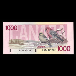 Canada, Bank of Canada, 1,000 dollars : 1988