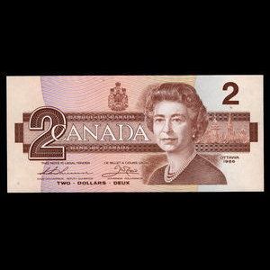 Canada, Bank of Canada, 2 dollars : 1986