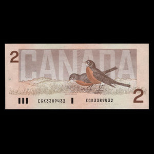 Canada, Bank of Canada, 2 dollars : 1986