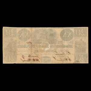 Canada, Mechanics Bank of St. John's, 20 dollars : June 20, 1837