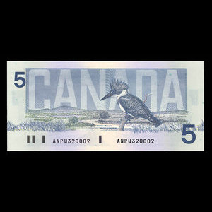 Canada, Bank of Canada, 5 dollars : 1986