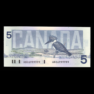 Canada, Bank of Canada, 5 dollars : 1986