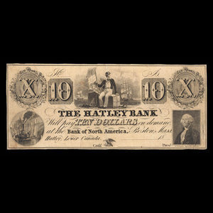 Canada, Hatley Bank, 10 dollars : 1838