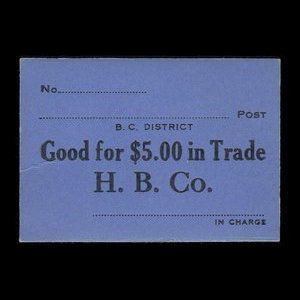 Canada, Hudson's Bay Company, 5 dollars : 1927