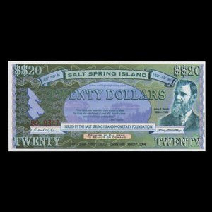 Canada, Salt Spring Island Monetary Foundation, 20 dollars : March 1, 2002