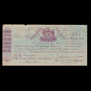 Canada, Bank of British North America, 117 pounds : July 14, 1884