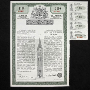 Canada, Government of Canada, 100 dollars : September 15, 1966