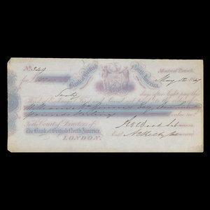 Canada, Bank of British North America, 100 pounds : May 12, 1847