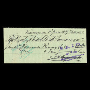 Canada, Bank of British North America, 10 dollars : June 15, 1899
