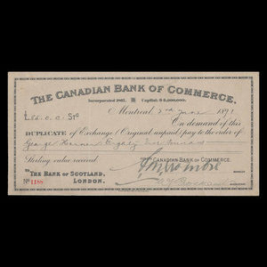 Canada, Canadian Bank of Commerce, 85 pounds : June 2, 1891