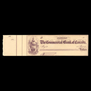 Canada, Commercial Bank of Canada, no denomination : 1868