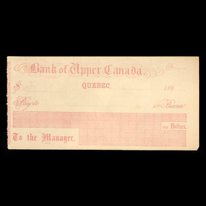 Canada, Bank of Upper Canada (York), no denomination : 1869