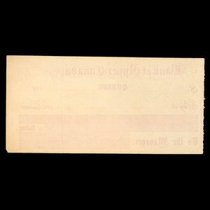 Canada, Bank of Upper Canada (York), no denomination : 1869