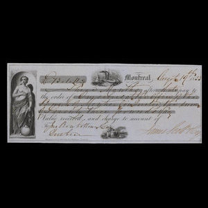 Canada, Bank of Montreal, 73 pounds, 1 shilling, 11 pence : August 19, 1853