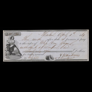 Canada, Bank of Montreal, 46 dollars, 72 cents : April 1, 1861