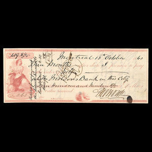 Canada, Bank of Montreal, 419 dollars, 84 cents : October 13, 1860