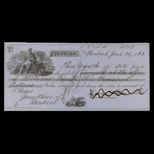 Canada, Bank of Montreal, 3,000 dollars : June 30, 1862