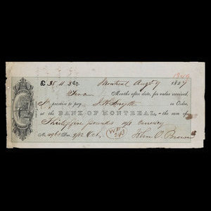 Canada, Bank of Montreal, 35 pounds, 11 shillings, 3 pence : August 9, 1859