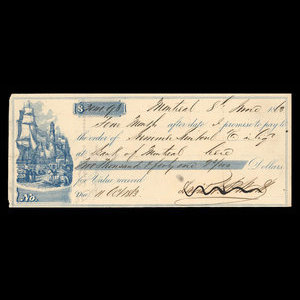 Canada, Bank of Montreal, 2,041 dollars, 93 cents : June 8, 1863