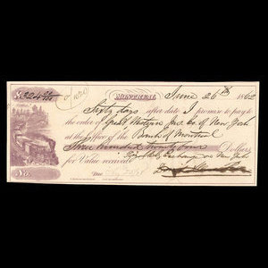 Canada, Bank of Montreal, 324 dollars : June 26, 1862