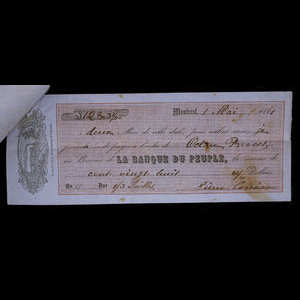 Canada, Banque du Peuple (People's Bank), 128 dollars, 31 cents : May 1, 1861