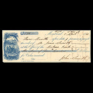 Canada, Molsons Bank, 500 dollars : April 5, 1860