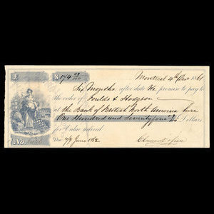 Canada, Bank of British North America, 174 dollars, 9 cents : December 4, 1861