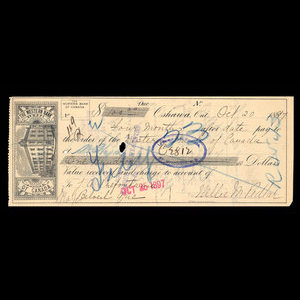 Canada, Western Bank of Canada, 100 dollars : October 20, 1897