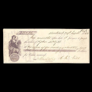 Canada, Charles McGill, 150 dollars : September 27, 1862