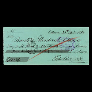 Canada, Bank of Montreal, 139 dollars, 29 cents : April 23, 1884