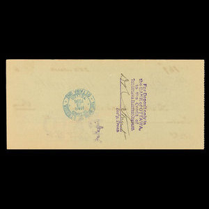 Canada, Bank of Montreal, 12 dollars, 98 cents : March 25, 1896