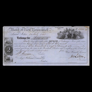Canada, Bank of New Brunswick, 180 pounds : February 24, 1863