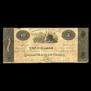 Canada, Bank of Montreal, 10 dollars : August 1, 1823