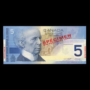 Canada, Bank of Canada, 5 dollars : 2002