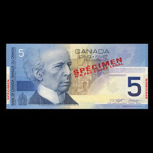 Canada, Bank of Canada, 5 dollars : 2002