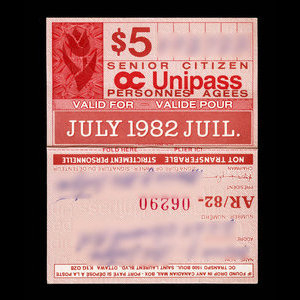 Canada, OC Transpo, 5 dollars : July 1982