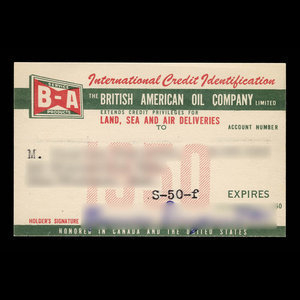 Canada, British American Oil Company Limited, no denomination : 1950