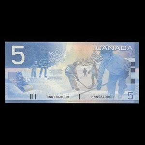 Canada, Bank of Canada, 5 dollars : 2002