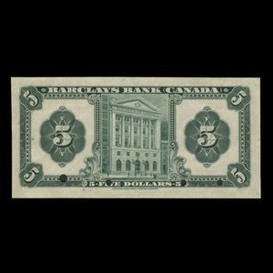 Canada, Barclays Bank, 5 dollars : January 2, 1935