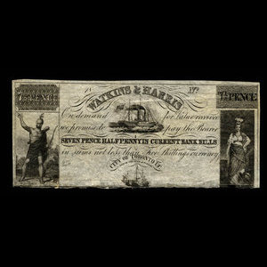 Canada, Watkins & Harris, 7 1/2 pence : 1840