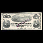 Canada, Banque d'Hochelaga, 5 piastres : June 1, 1894