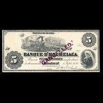 Canada, Banque d'Hochelaga, 5 piastres <br /> September 1, 1880