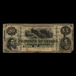 Canada, Province of Canada, 20 dollars <br /> October 1, 1866