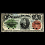 Canada, Dominion of Canada, 4 dollars <br /> May 1, 1882