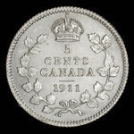 Canada, George V, 5 cents <br /> 1911