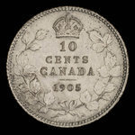 Canada, Edward VII, 10 cents <br /> 1905
