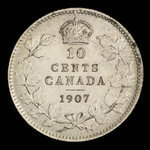 Canada, Edward VII, 10 cents <br /> 1907