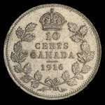 Canada, George V, 10 cents : 1916