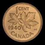 Canada, George VI, 1 cent <br /> 1940