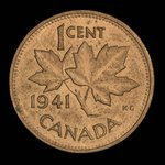 Canada, George VI, 1 cent <br /> 1941